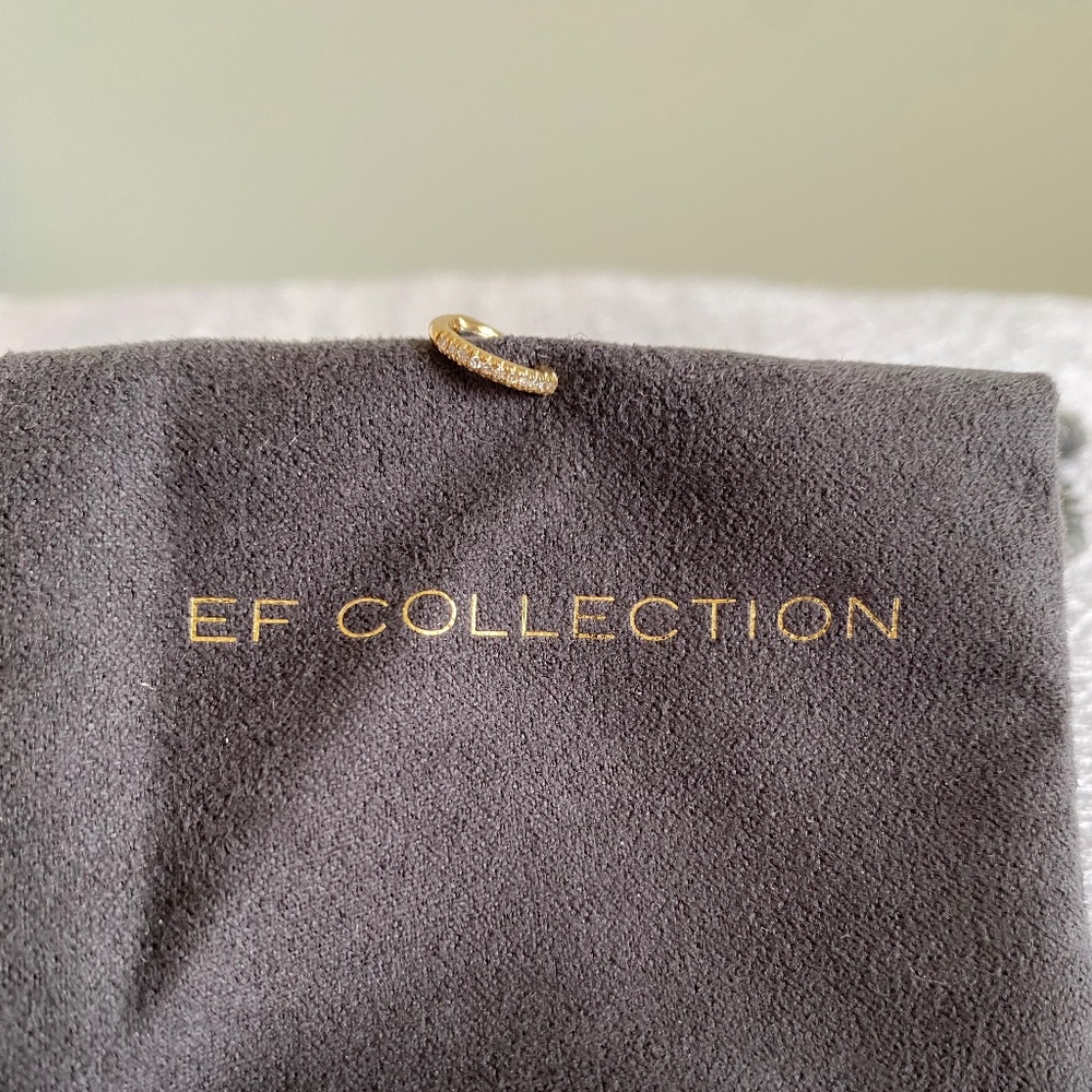 NWOT EF Collection Diamond and Yellow Gold Cartilage Ear Cuff